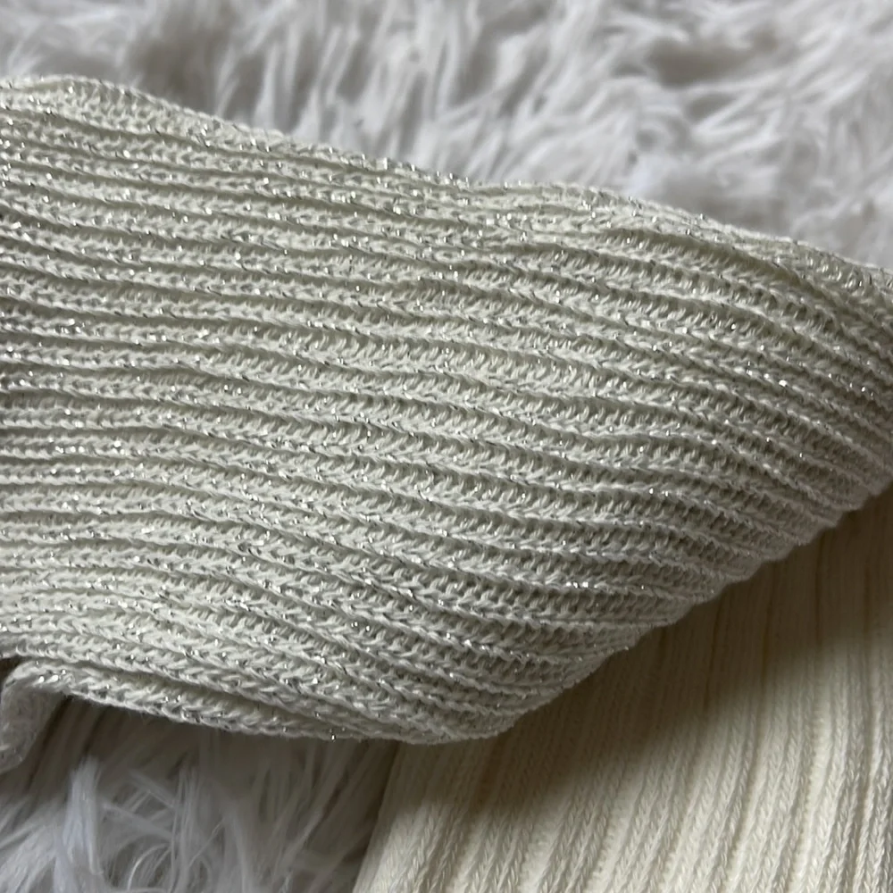 Sparkly over the knee knitted socks